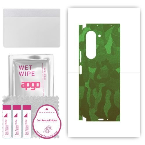 folia naklejka skórka strukturalna na TYŁ+BOKI do Samsung W24 - Moro Camo Zielony - apgo SKINS