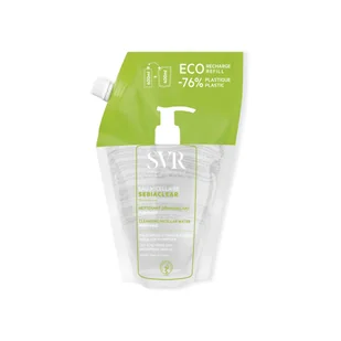 SVR Sebiaclear Eau Micellaire, oczyszczająca woda micelarna do skóry tłustej, mieszanej, trądzikowej, zapas, 400 ml - Płyny micelarne - miniaturka - grafika 1