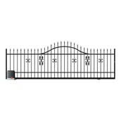 Ogrodzenia - Brama przesuwna Tytus ocynk RAL9005 400 x 120 - 150 cm z automatem bez przeciwwagi lewa - miniaturka - grafika 1