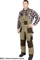 Odzież robocza - R.E.I.S. LHFMNWB - spodnie ochronne ogrodniczki ocieplane - beżowo-brązowo-czarny M - miniaturka - grafika 1
