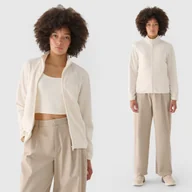 Bluzy damskie - Polar Damski 4F Bluza Ze Stójką Regular Kremowy 4FWMM00TFLEF314 Beżowy XS - miniaturka - grafika 1