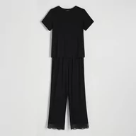 Piżamy damskie - Reserved - Dwuczęściowa piżama - Czarny - miniaturka - grafika 1