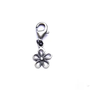 Charms - Ażurowy kwiatuszek szary - Charmsy - miniaturka - grafika 1