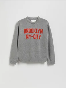 Reserved - Żakardowy sweter z bawełną - jasnoszary - Bluzy dla chłopców - miniaturka - grafika 1