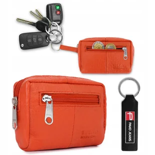 Małe ETUI SKÓRZANE Na Klucze Monety Karty Na Suwak POMARAŃCZOWE Pako Jeans - Etui na klucze - miniaturka - grafika 1