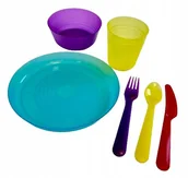 Zestawy naczyń dla dzieci - Zestaw naczyń dla dzieci kolorowy miska 6 szt - miniaturka - grafika 1