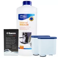 Akcesoria i części do ekspresów do kawy - Zestaw do Ekspresu Philips Saeco, Filtr AL-Clean 2 szt, Odkamieniacz Uniwersalny Aqualogis 1L, Środek do Obiegu Mleka Saeco CA6705/60 - miniaturka - grafika 1