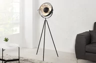 Lampy stojące - Invicta Interior Lampa podłogowa Renoxe 140cm czarno-srebrna i-36619 - miniaturka - grafika 1
