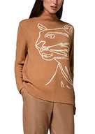 Swetry damskie - comma Sweter damski z długim rękawem, 87 x 1 Knit Stripe Burnt, 40 PL - miniaturka - grafika 1