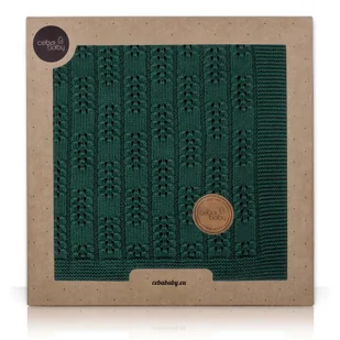CEBA 812-109-155 Kocyk dziany 90x90 w opakowaniu prezentowym Jodełka Emerald - Koce i narzuty dla dzieci - miniaturka - grafika 3
