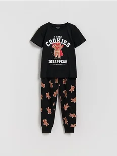 Reserved - Świąteczna piżama - czarny - Skarpetki dla dzieci - miniaturka - grafika 1