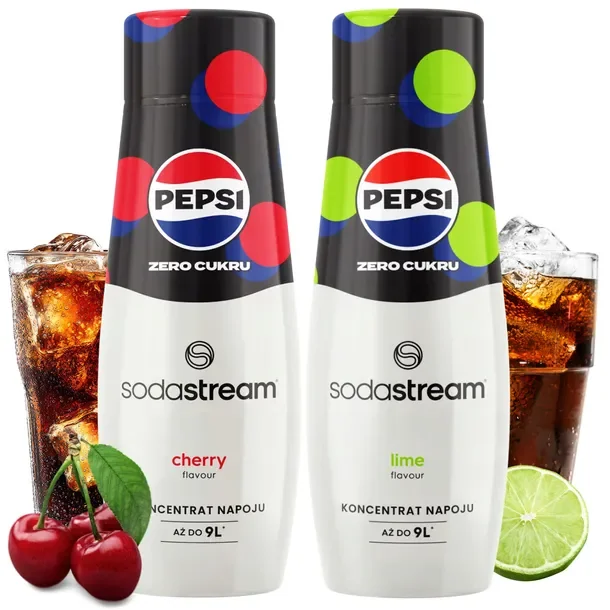 Koncentraty do Saturatora SodaStream: Pepsi MAX Wiśnia Cherry + Limonka