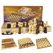 Gry planszowe - Gry Planszowe 3W1 Rodzinne Klasyczne Szachy Warcaby Tryktrak 623A - miniaturka - grafika 1