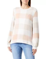 Koszulki i topy damskie - TOM TAILOR Damska koszulka z długim rękawem, 32500 - Blush Orange Cosy Check, S - miniaturka - grafika 1