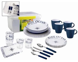 Zestaw obiadowy Brunner All Inclusive Blue Ocean - Akcesoria i części AGD - miniaturka - grafika 1