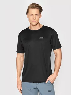 Jack Wolfskin Koszulka techniczna Tech T 1807071 Czarny Regular Fit - Koszulki sportowe męskie - miniaturka - grafika 1