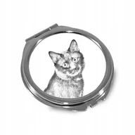 Lusterka do makijażu - Kot Kurylski bobtail Lusterko kieszonkowe składane - miniaturka - grafika 1
