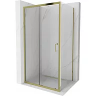 Kabiny prysznicowe - Mexen Apia kabina prysznicowa rozsuwana 100x70 cm, transparent, złota - miniaturka - grafika 1