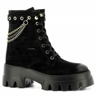 Botki damskie - Czarne workery zamszowe CARINII - Carinii - miniaturka - grafika 1