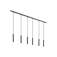 Lampy sufitowe - QAZQA Nowoczesny system oświetlenia szynowego z 6 czarnymi lampami wiszącymi 1-fazowymi - Slimline Keno - miniaturka - grafika 1