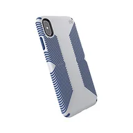 Etui i futerały do telefonów - Speck iPhone XS Max etui ochronne antypoślizgowe antypoślizgowe etui na telefon komórkowy cienkie etui twarde odporne na wstrząsy do Apple iPhone XS Max - Presidio Grip - szary/niebieski - miniaturka - grafika 1