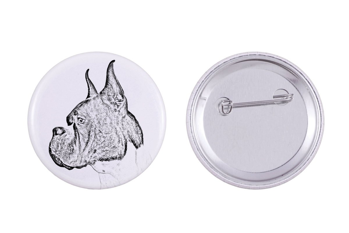 Bokser, Boxer I - przypinka z twoim psem, dodaj własne foto, marka Art-Dog