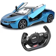 Zabawki zdalnie sterowane - Samochód Zdalnie Sterowany Bmw I8 Niebieski 1:14 2,4Ghz Rastar - miniaturka - grafika 1