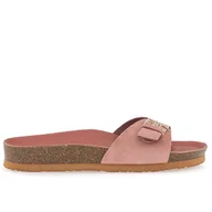 Klapki i japonki damskie - Klapki Tommy Hilfiger Monogram Flat Mule FW0FW07071-GSI - różowe - miniaturka - grafika 1
