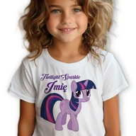 Koszulki męskie - Koszulka Junior Biała TWILIGHT SPARKLE *TWOJE IMIĘ* Rozmiar 146 - 152 cm WZ - miniaturka - grafika 1