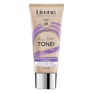 Podkłady do twarzy - Lirene All Day Tone Podkład dopasowujący + serum, Light - miniaturka - grafika 1