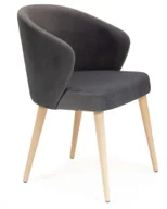 Krzesła - Czarne welurowe krzesło na bukowych nogach - Gifix 4X - miniaturka - grafika 1