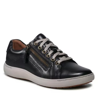 Sneakersy damskie - CLARKS Sneakersy Nalle Lace 261591244 Black Leather - grafika 1