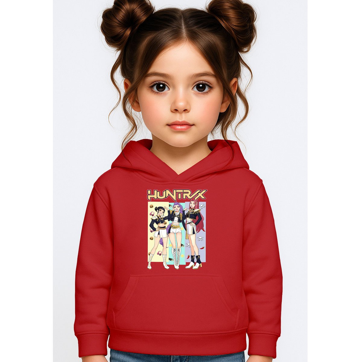 BLUZA DZIECIĘCA KPOP DEMON HUNTERS HUNTRIX 134-140 Z KAPTUREM BAWEŁNIANA
