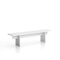 Biurka - Ławka SOLID, 1800 x 400 x 443 mm, biała - miniaturka - grafika 1