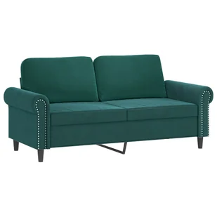 Sofa 2-osobowa, ciemnozielona, 140 cm, tapicerowana aksamitem Lumarko! - Sofy i kanapy - miniaturka - grafika 1