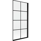 Parawany nawannowe - Mexen Mist parawan nawannowy 1-skrzydłowy prawy 90 x 150 cm, czarna kratka, czarny - 8A9-090-001-70-77-P - miniaturka - grafika 1