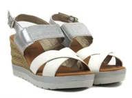 Sandały damskie - Sandały damskie na koturnie- INBLU FG-11, srebrne - Inblu - miniaturka - grafika 1