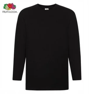 FRUIT OF THE LOOM Koszulka Męska PREMIUM Długi Rękaw Bawełna CZARNA roz: L - Koszulki męskie - miniaturka - grafika 1