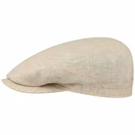 Czapki męskie - Belfast Linen Summer Flat Cap by Stetson, jasnobeżowy, 59 cm - miniaturka - grafika 1