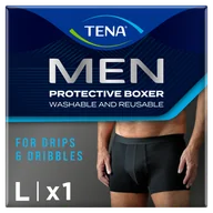 Bielizna lecznicza - Tena Men Protective Boxer, wielorazowe bokserki na lekkie nietrzymanie moczu, czarne, rozmiar L, 1 sztuka - miniaturka - grafika 1