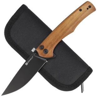 Nóż składany Sencut Crowley Guibourtia Wood, Black Stonewashed D2 (S21012-5) - Noże - miniaturka - grafika 4
