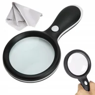 Mikroskopy i lupy - DUŻA LUPA DO CZYTANIA 10x SZKŁO POWIĘKSZAJĄCE PODŚWIETLENIE 18 LED CZYŚCIK - miniaturka - grafika 1