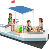 Place zabaw - Piaskownica dla Dzieci z Drewna Jodłowego, Wyściółka, Siedziska, Duża Przestrzeń do Zabawy, Domek do Zabawy dla Dzieci w Wieku od 3 do 8 Lat - miniaturka - grafika 1