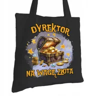 Torby i wózki na zakupy - Torba Bawełniana dla Dyrektora Czarna Na Prezent Ekologiczna Trwały Nadruk - miniaturka - grafika 1