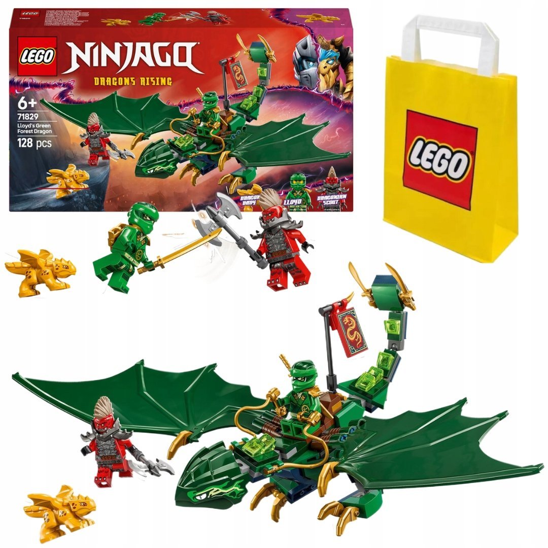 LEGO Ninjago Zielony Leśny Smok Lloyda Złote Smocze Dziecię Zwiadowca