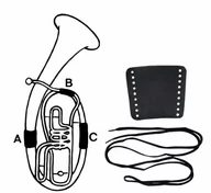 Akcesoria do instrumentów dętych - Gewa Krem do rąk ochronne skórzane, część Tenor Horn, B, zapięcie na sznurowane sznurek 720590 - miniaturka - grafika 1
