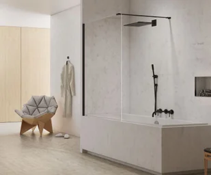 Parawan Nawannowy 50X150 Uniwersalny New Trendy New Modus Black Exk-1926 - Parawany nawannowe - miniaturka - grafika 1