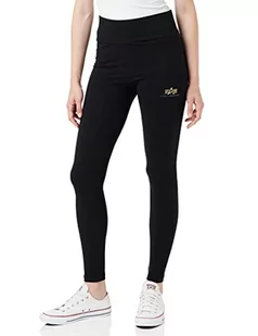 ALPHA INDUSTRIES Damskie legginsy Basic SL Foil Print Wmn Black/Yellow Gold, wielokolorowy, S - Legginsy - miniaturka - grafika 1