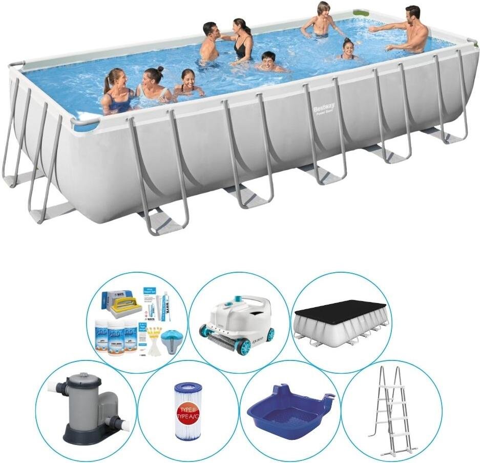 Basen wraz z akcesoriami - Bestway Power Steel 640x274x132 cm Prostokątny