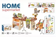 Zabawy w naśladowanie dorosłych - DUŻY SUPERMARKET SKLEP DLA DZIECI KOSZYK SKANER KASA 65 elementów - miniaturka - grafika 1